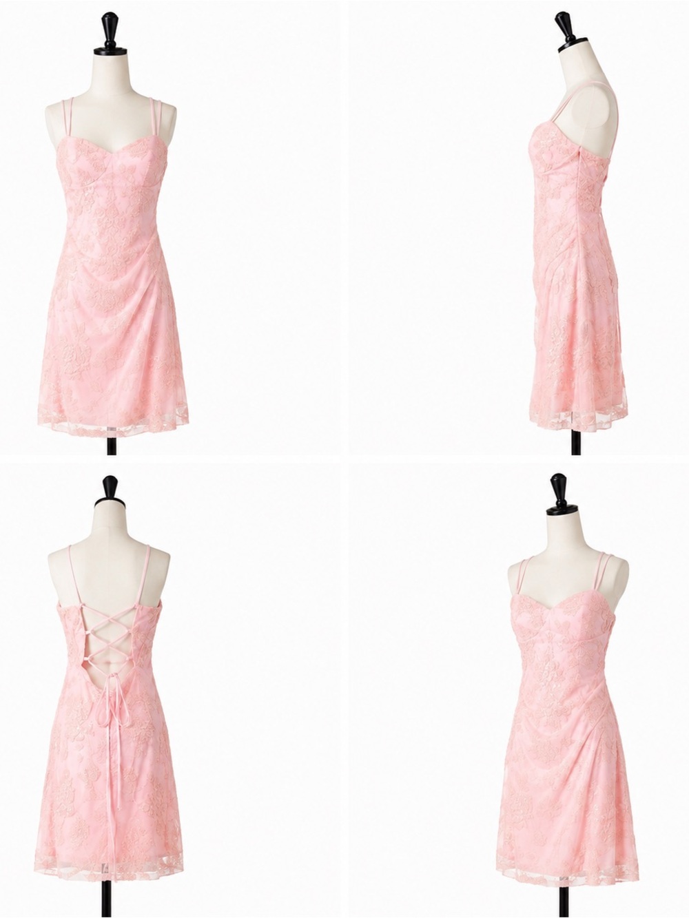 Windsor Pink Lace Sweetheart Mini Dress